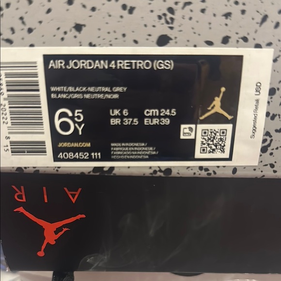 Nike Air Jordan 4 Retro GS White/Black/Gray Sneakers brand new with box